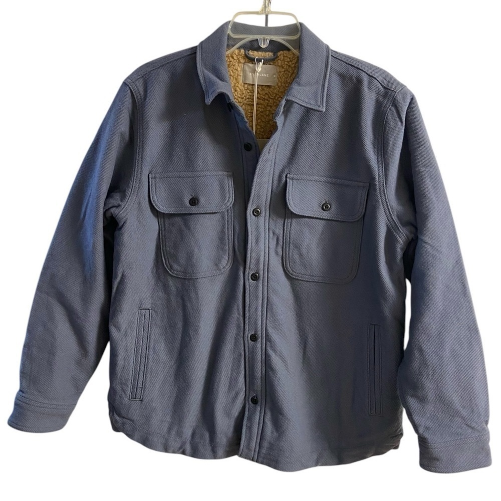 Everlane the Renew Sherpa‎ lined heavyweight shacket jacket grey men Medium NWT